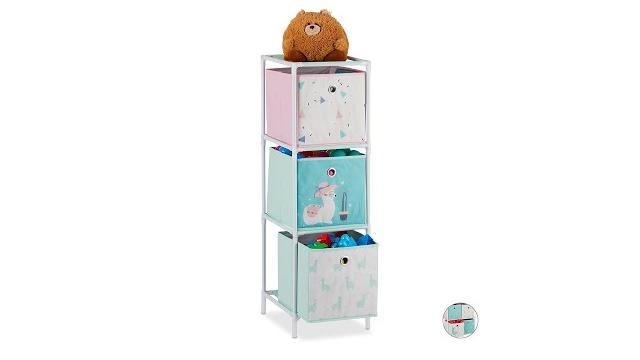 Relaxdays Kinderregal Lama mit Boxen Bild 2