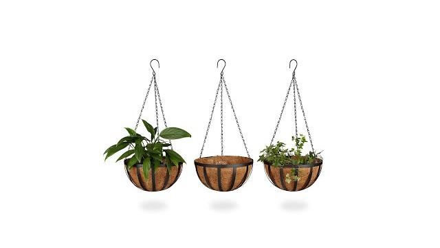 Relaxdays Blumenampel 3er-Set 30 cm Bild 2