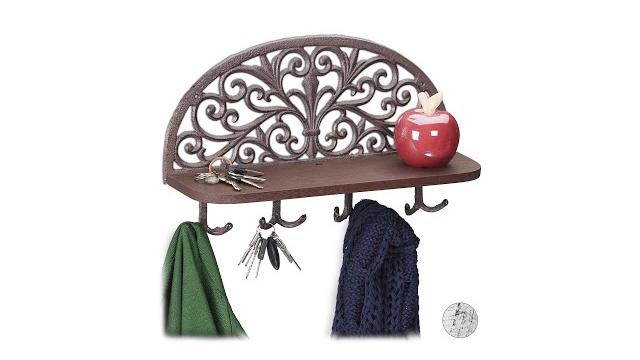 Relaxdays 2 x Wandgarderobe mit Ablage weiß Bild 2
