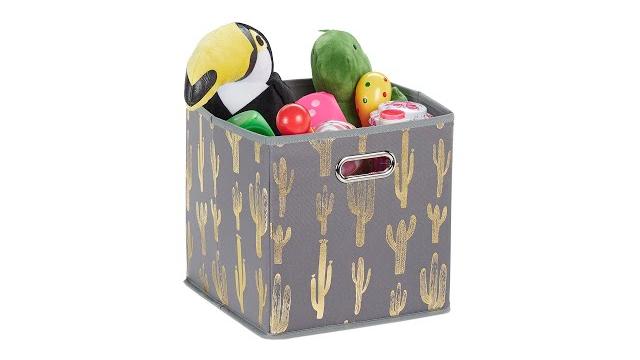 Relaxdays Quadratische Faltbox mit Kaktus Motiv Bild 2