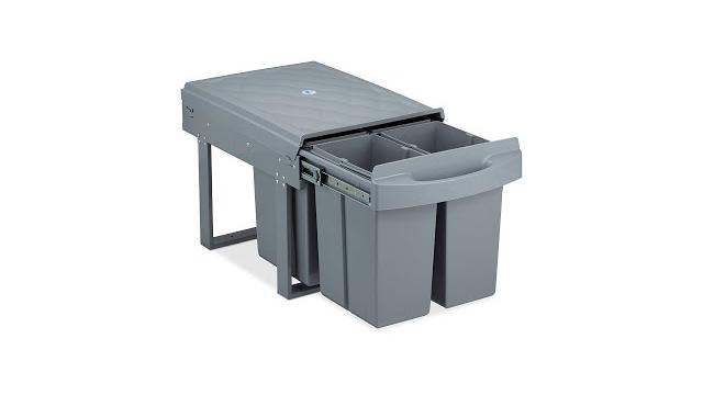 Relaxdays Einbaumülleimer Grau Deluxe 4x8L Bild 2
