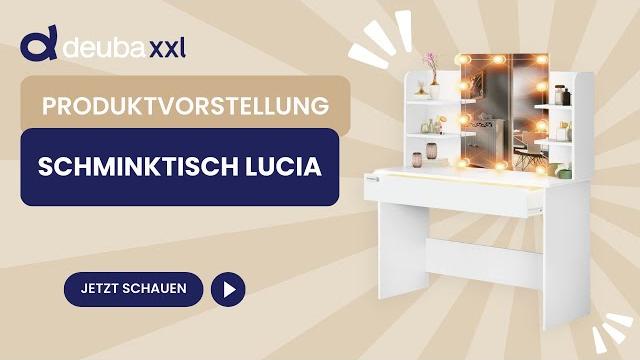 Schminktisch mit einer Schublade, Spiegel und Schubladenlicht, MDF weiß, 137 x 90 x 38 cm Bild 9