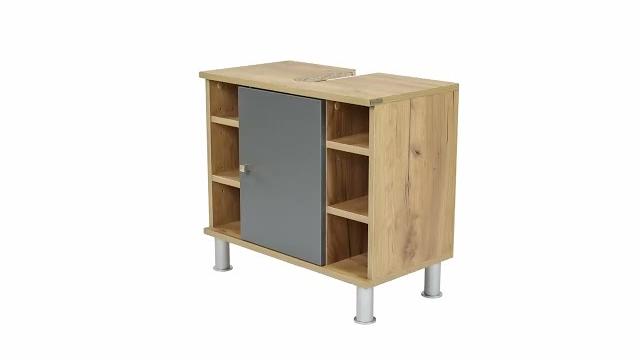 Vicco 'Fynn' Waschtischunterschrank, Holz, 60 x 54 x 32 cm, Weiß Bild 9