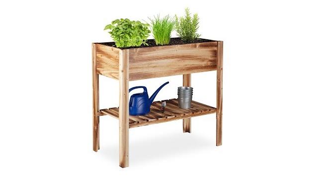 Relaxdays Hochbeet Holz geflammt Bild 2