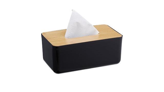 Relaxdays 4 x Taschentuchbox Bambusdeckel Bild 2