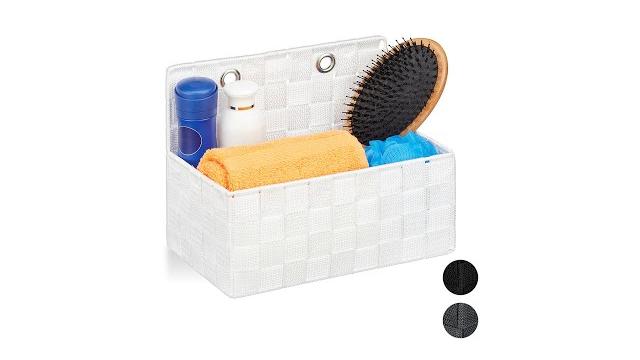 Relaxdays 4 x Aufbewahrungskorb hängend schwarz Bild 2