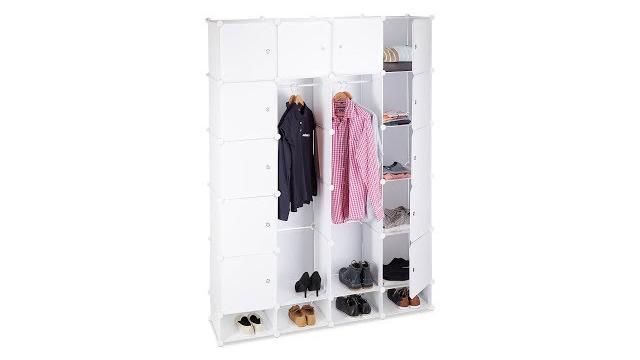 Relaxdays Kleiderschrank Stecksystem 18 Fächer Bild 2