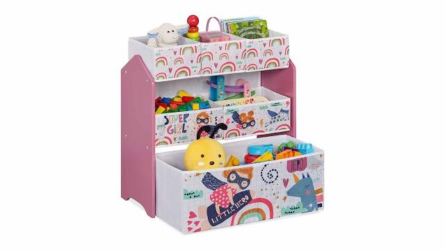 Relaxdays Kinderregal mit 6 Aufbewahrungsboxen Bild 2