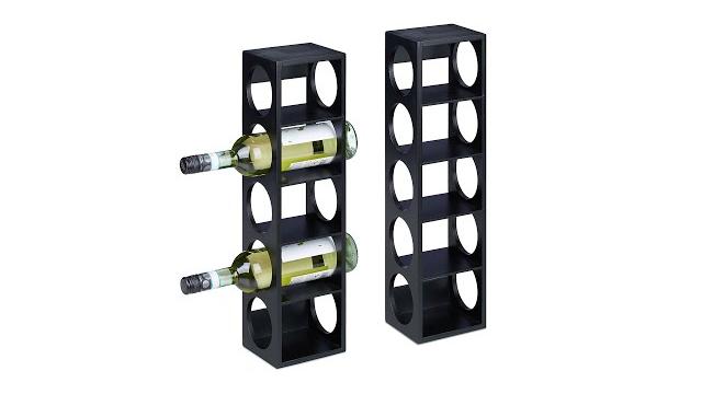 Relaxdays Schwarzes Weinregal im 2er Set Bild 2