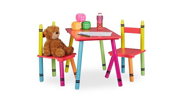 Relaxdays 3-teilige Kindersitzgruppe bunt Bild 2