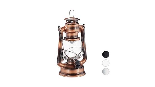 Relaxdays 10 x Sturmlaterne LED silber Bild 2