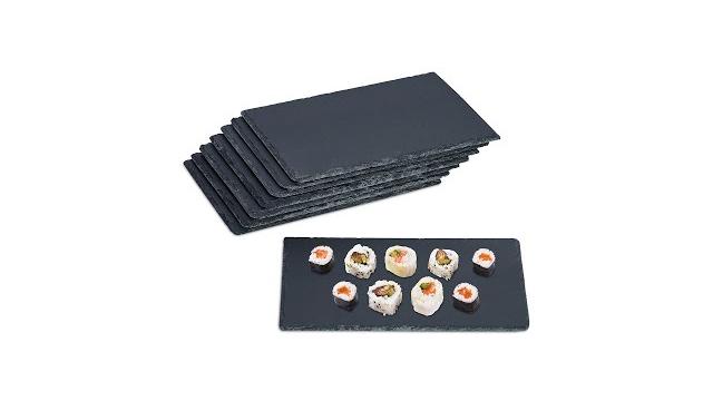 Relaxdays Schieferplatte 26 x 16 cm im 8er Set Bild 2