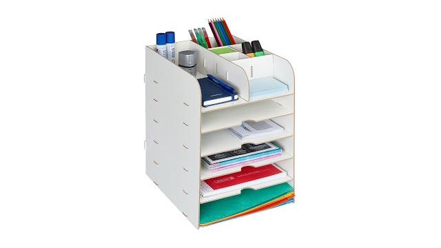 Relaxdays Schreibtisch Organizer mit Ablagefächern Bild 2