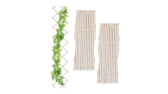Relaxdays Ausziehbares Rankgitter Holz 3er Set Bild 2
