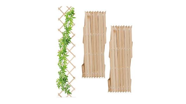 Relaxdays Ausziehbares Rankgitter Holz 3er Set Bild 2