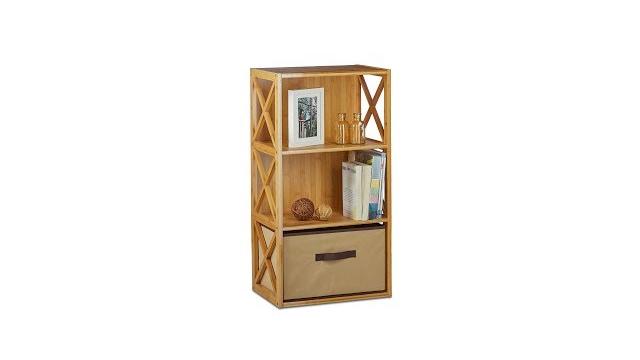 Relaxdays 2x Regal Bambus mit Korb, 3 Bild 2