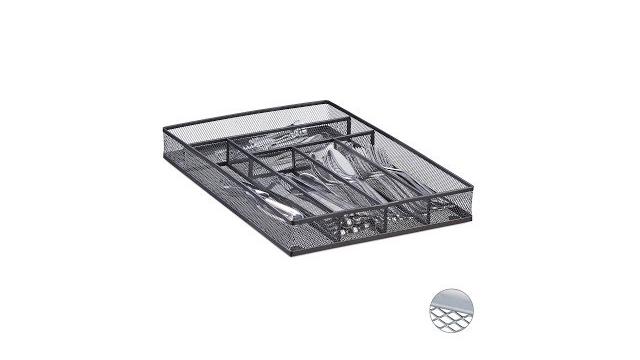 Relaxdays Besteckkasten Metallgeflecht L Bild 2