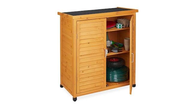 Relaxdays Gartenschrank mit Dachpappe Bild 2