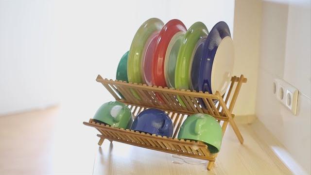Relaxdays Abtropfgestell CROSS Bambus 42 cm breit Bild 2