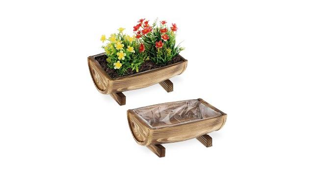 Relaxdays Holz Blumenkasten 2er Set Bild 2