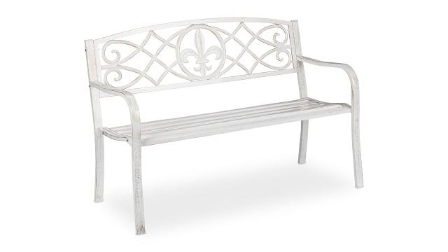 Relaxdays Gartenbank aus Metall Bild 2
