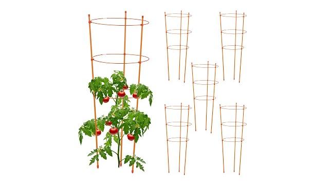 Relaxdays Orangene Rankhilfe im 6er Set 76 cm Bild 2