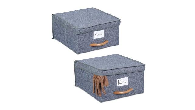 Relaxdays Aufbewahrungsbox mit Deckel 2er Set Bild 2