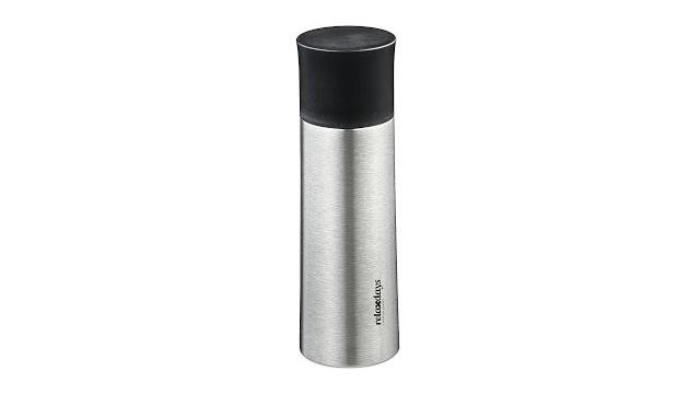 Relaxdays Trinkflasche Edelstahl 400 ml mit Becher Bild 2