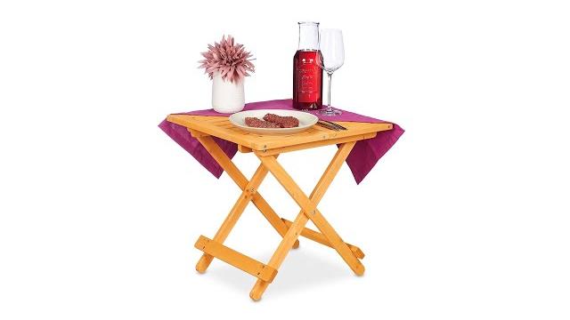 Relaxdays Kleiner Klapptisch aus Holz Bild 2