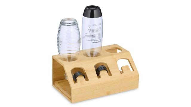 Relaxdays 3er Flaschenhalter aus Bambus Bild 2