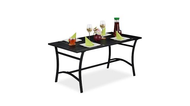 Relaxdays Gartentisch rechteckig schwarz Bild 10