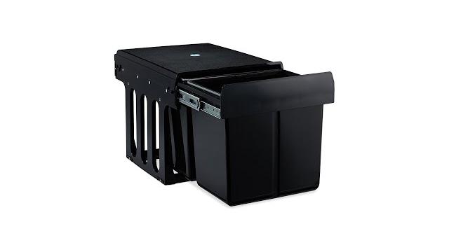 Relaxdays Einbaumülleimer 2x15 L schwarz Bild 2