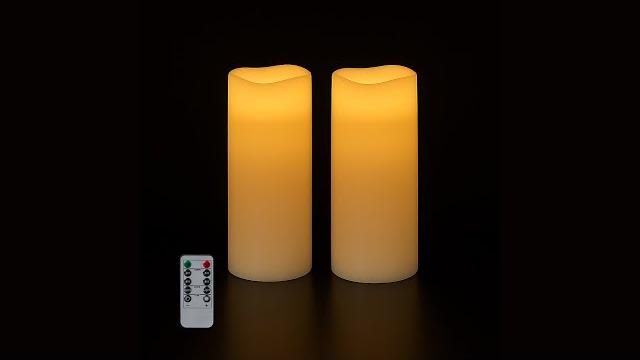 Relaxdays LED Kerzen mit Timer 2er Set 24,5 cm Bild 2