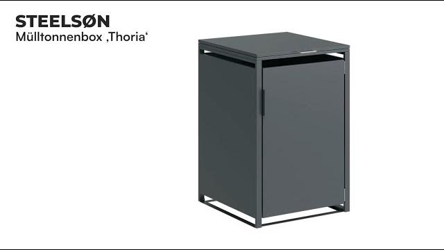 STEELSØN 'Thoria' Mülltonnenbox 1er je 240 Liter, anthrazit, Mülltonnenverkleidung aus Stahl, wetterfest, 116x80x69 cm, Müllbox für 1 Tonne Bild 10