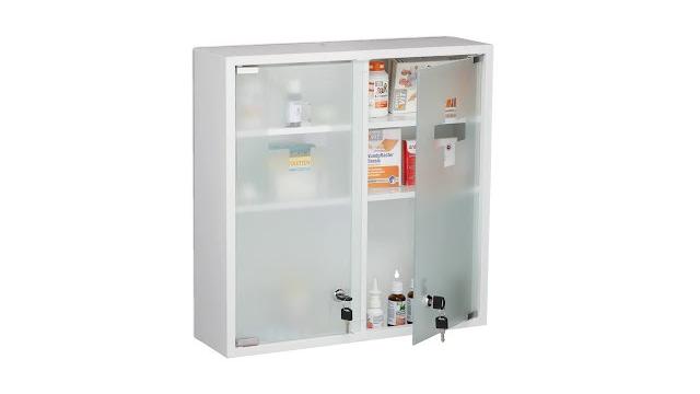 Relaxdays Abschließbarer Medizinschrank Doppeltür Bild 2