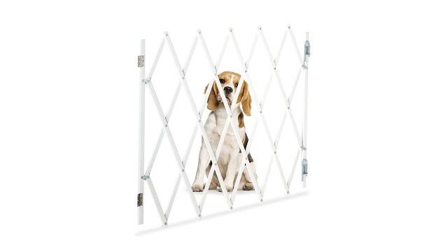 Relaxdays Ausziehbares Hundeabsperrgitter in Weiß Bild 2