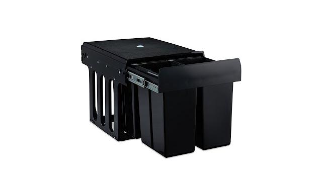 Relaxdays Einbaumülleimer schwarz 4x8 l Bild 2