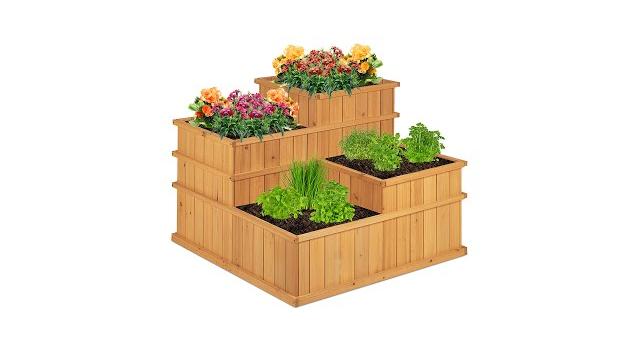 Relaxdays Hochbeet aus Holz 4-stufig Bild 2