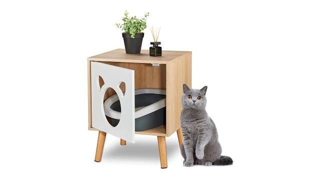 Relaxdays Katzenschrank mit aufklappbarer Tür Bild 2