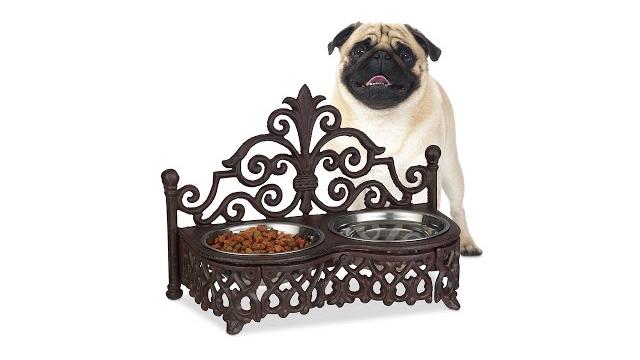 Relaxdays 4 x Futterbar Hunde Antik-Stil Bild 2