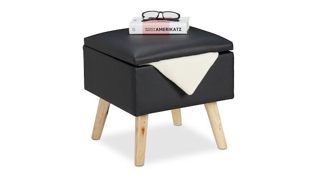Relaxdays Sitzhocker mit Stauraum Kunstleder Bild 2
