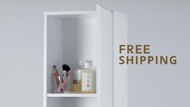 Vicco 'Freddy' Waschbeckenunterschrank, Spanplatte, 60 x 56 x 34 cm, Weiß Hochglanz Bild 10