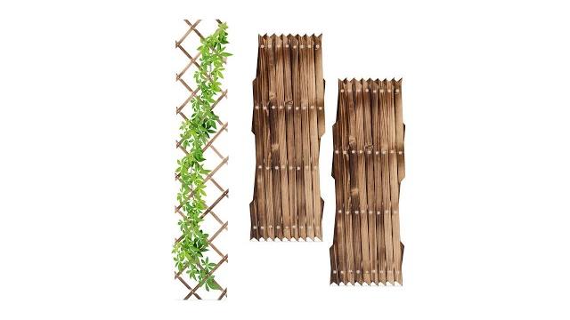 Relaxdays Ausziehbares Rankgitter Holz 3er Set Bild 2