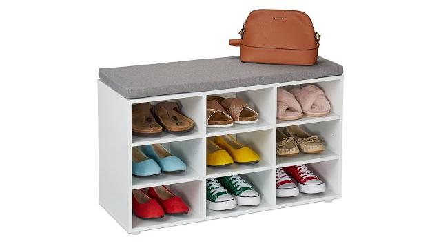 Relaxdays Schuhbank mit gepolsterter Sitzfläche Bild 2