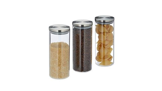 Relaxdays Vorratsglas 3er Set 1,5 Liter Bild 2