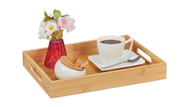 Relaxdays Tablett aus Bambus Bild 2