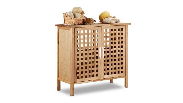 Relaxdays Waschbeckenunterschrank Walnuss Bild 2