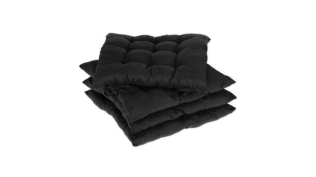 Relaxdays 4er Set Stuhlkissen schwarz Bild 2
