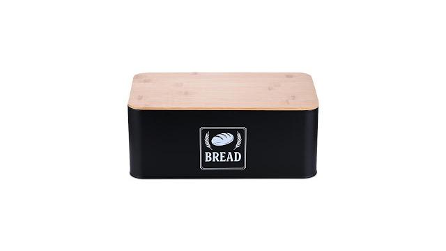 Relaxdays Brotkasten mit Bambusdeckel Retro-Design Bild 3