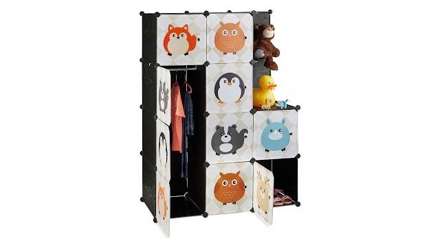 Relaxdays Steckregal Kinderzimmer mit Tiermotiven Bild 2